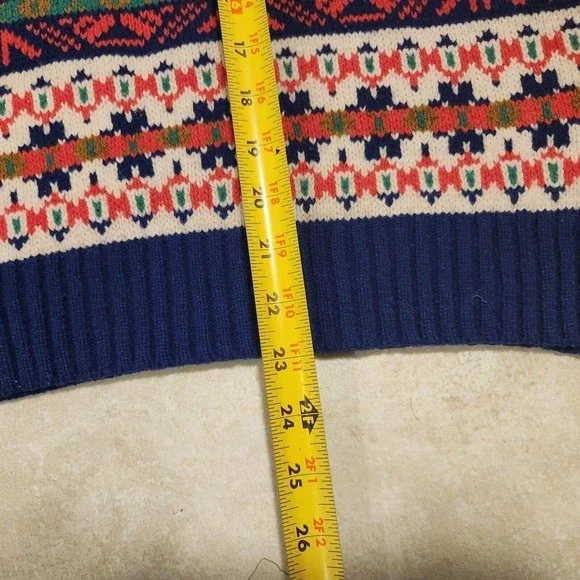 J Crew Classic Fair Isle Womens XS Lambs Wool Multicolor Knit Crewneck Sweater - Picture 7 of 16